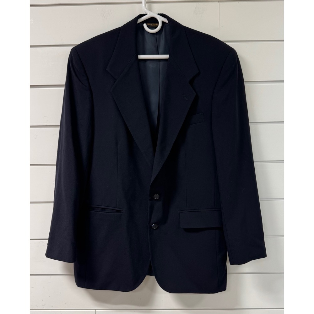 Robert Morris Mens Navy Blue Two Button Blazer Sport Coat Made in USA